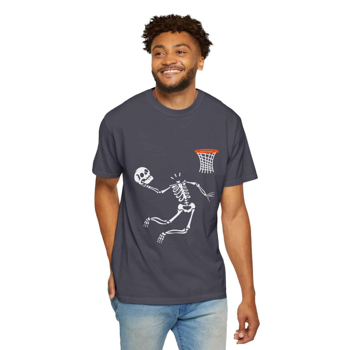 Halloween Basketball Skeleton Unisex Garment-Dyed T-shirt image 138