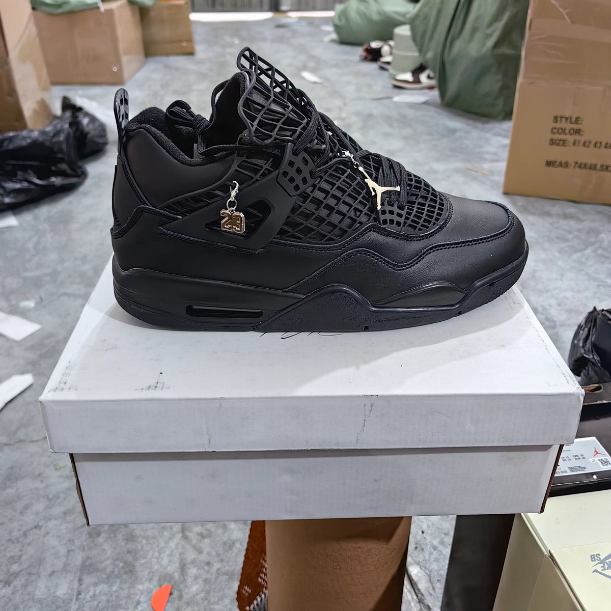 [Premium] AJ 4 NET Black Shoes Sneakers - nk0004084 image 10