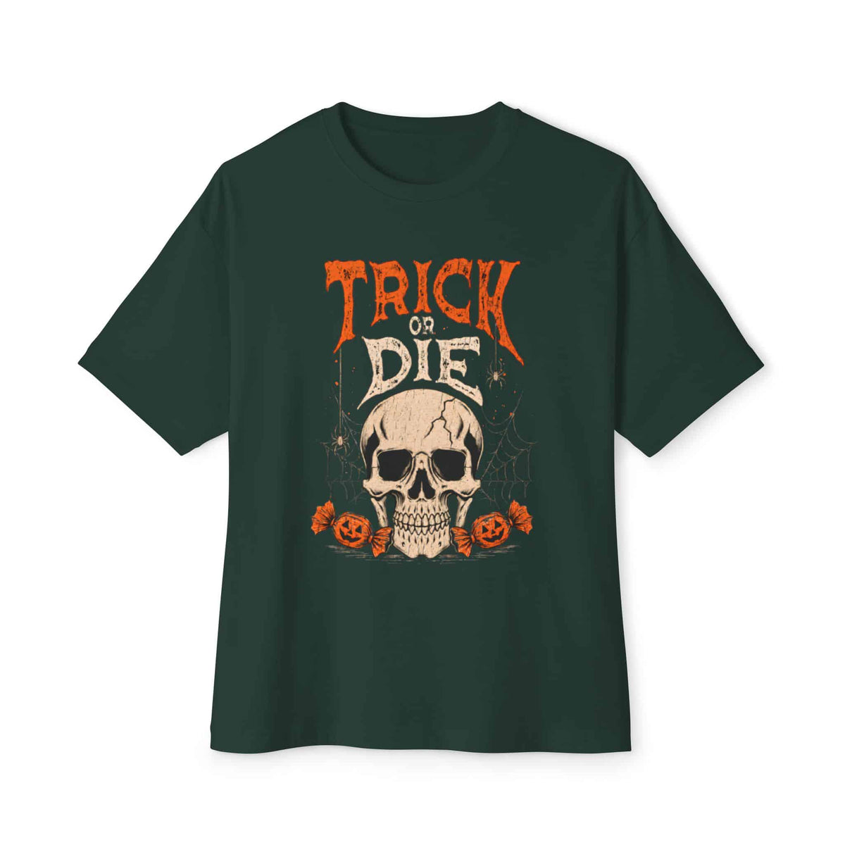 TRICK OR DIE Unisex Oversized Boxy Tee - Forest, 2XL image