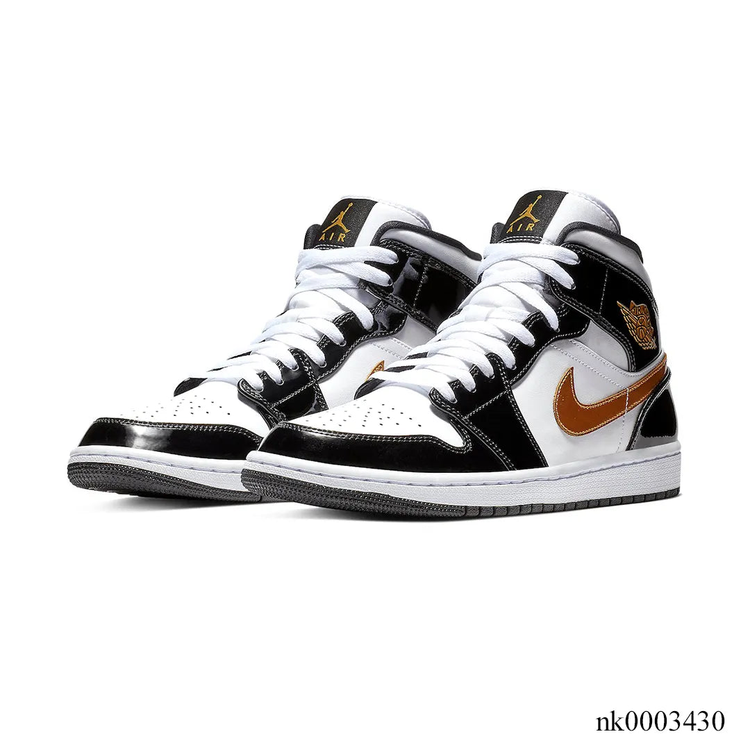AJ 1 Mid SE Black/Gold Shoes Sneakers - nk0003430 image 2