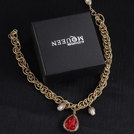 McQueen Red Teardrop Necklace - MC0011 image 0