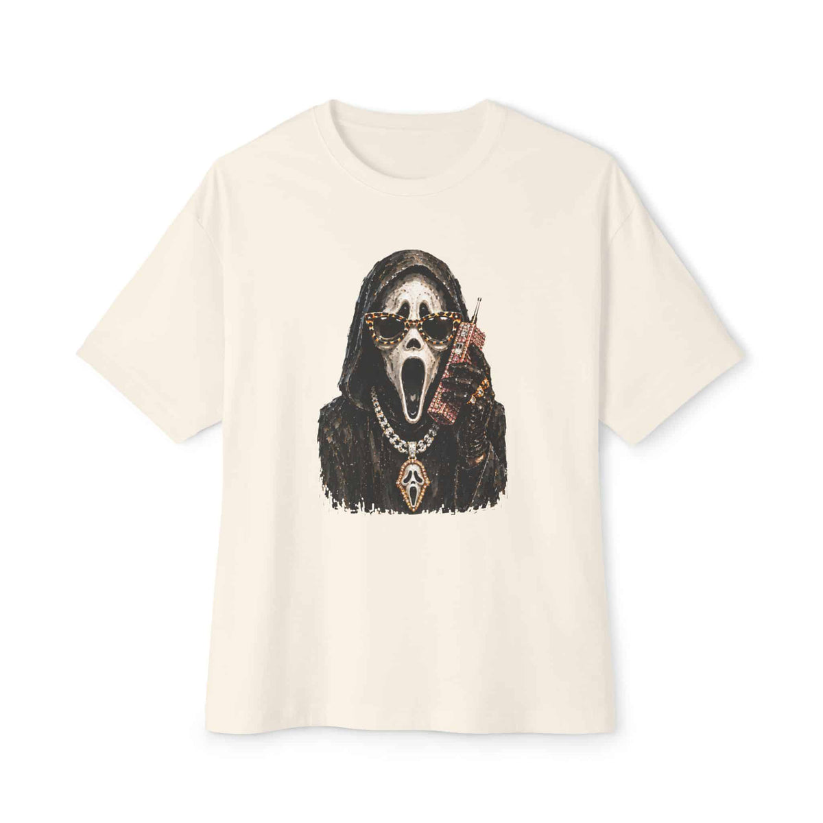 Halloween Ghostface Unisex Oversized Boxy Tee image 5