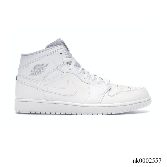 AJ 1 Mid White/Pure Platinum Shoes Sneakers - nk0002557 image 0