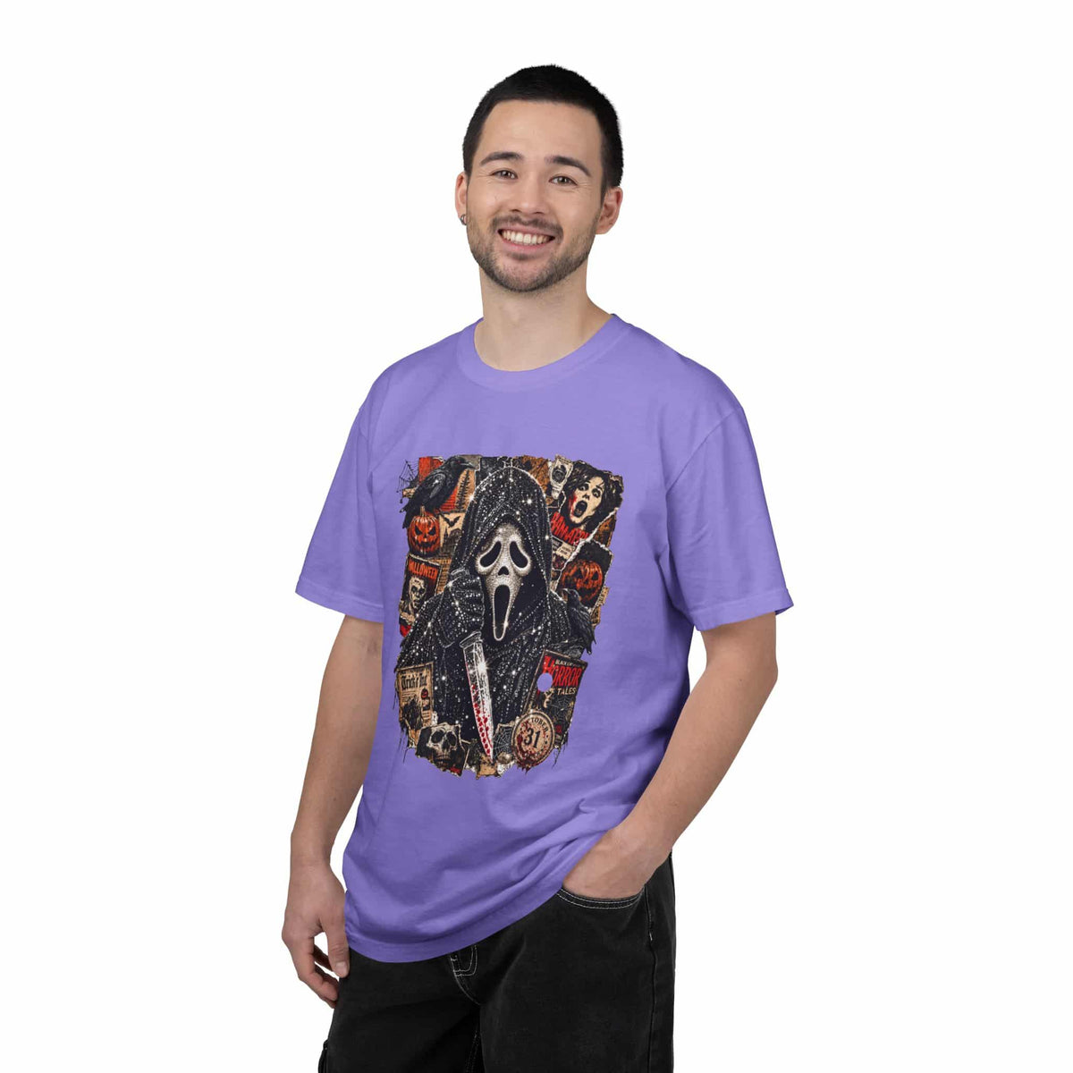 Halloween Horror Unisex Garment-Dyed T-shirt image 76