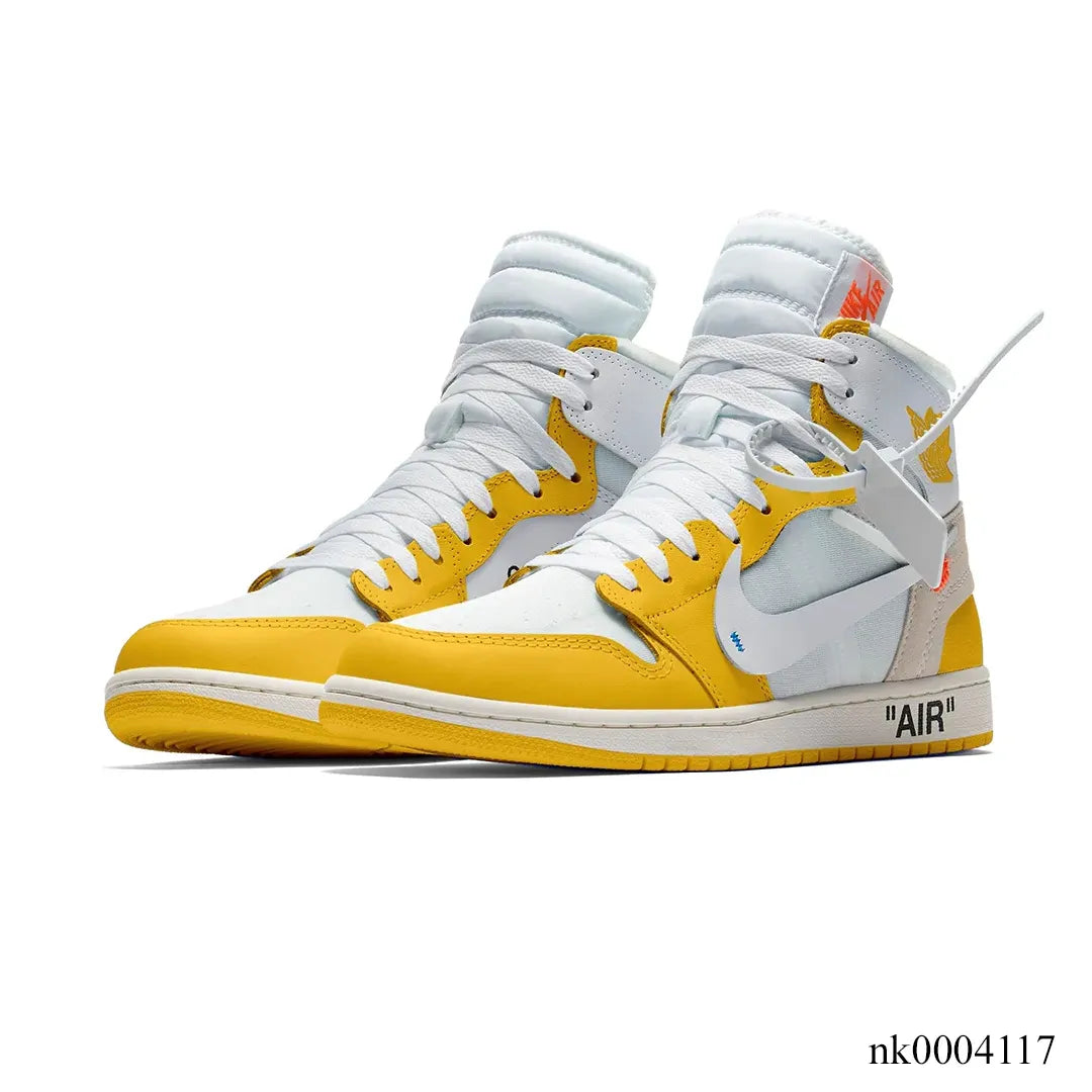OW x AJ 1 High OG Canary Shoes Sneakers - nk0004117 image 2