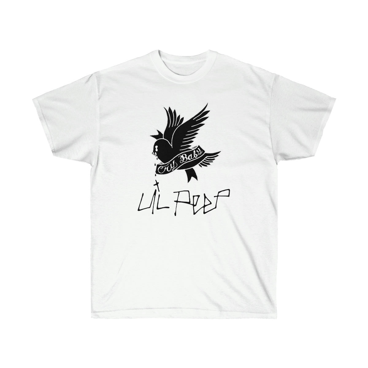 Crybaby Bird Black Men T-Shirt - White, S image
