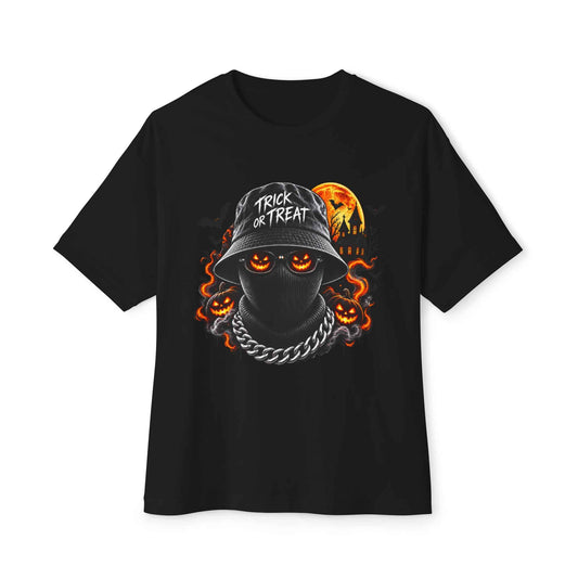 Spooky Streetwear Masked Unisex Oversized Boxy Tee image 0