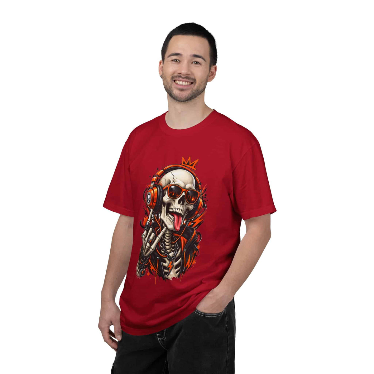 Neon Skull DJ Unisex Garment-Dyed T-shirt image 90
