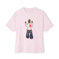 Rebel Attitude Unisex Oversized Boxy Tee - Soft Pink, M image