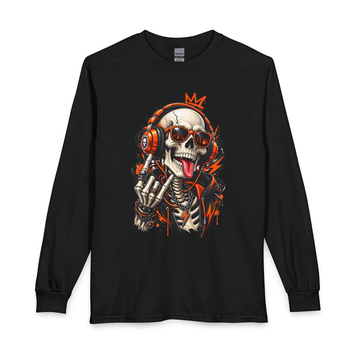 Neon Skull DJ Long Sleeve T-Shirt image