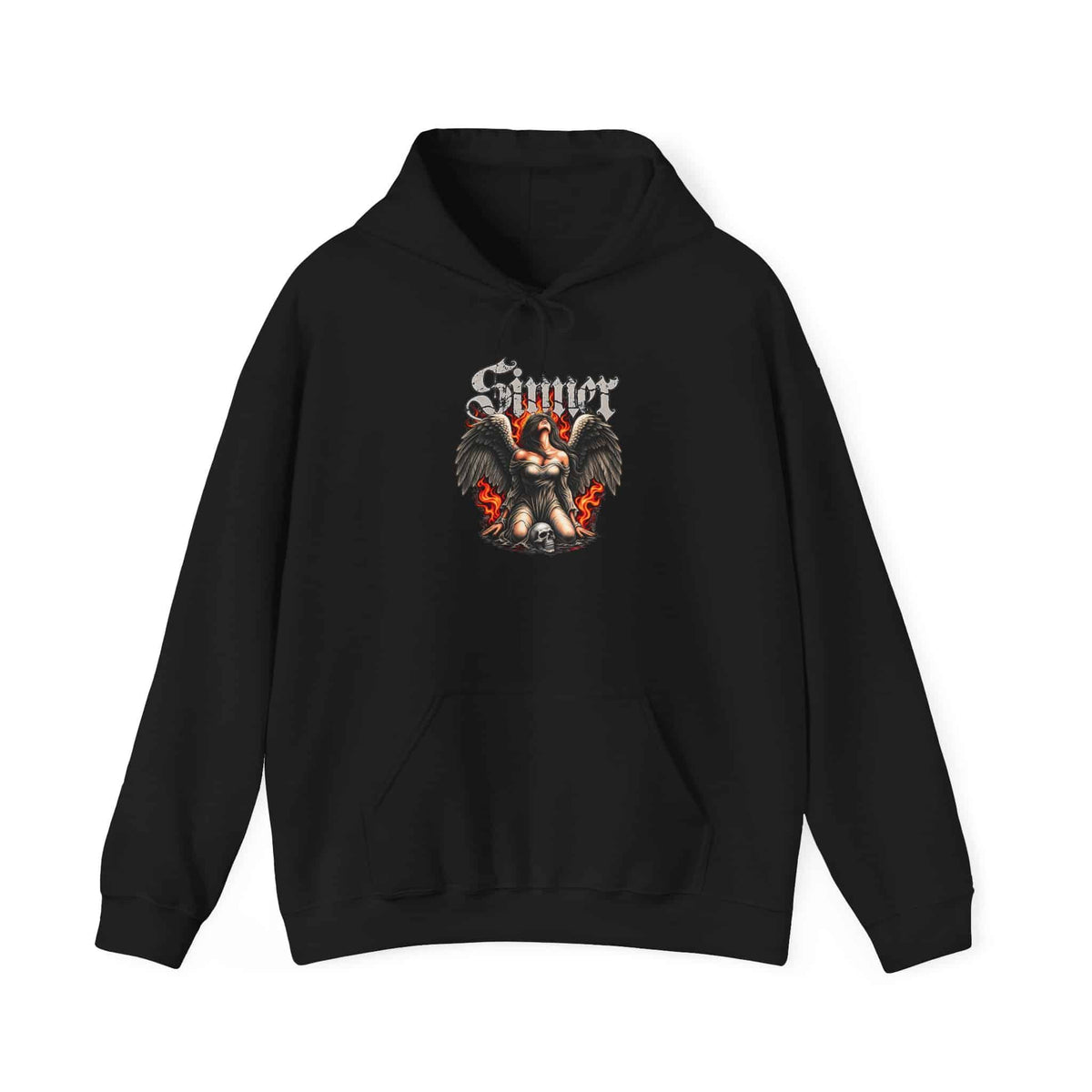 Sinner’s Flame Hooded Sweatshirt - 4XL, Black image