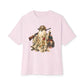 Hunting Season Spooky Camo Mallards Unisex Oversized Boxy Tee - Soft Pink, L image