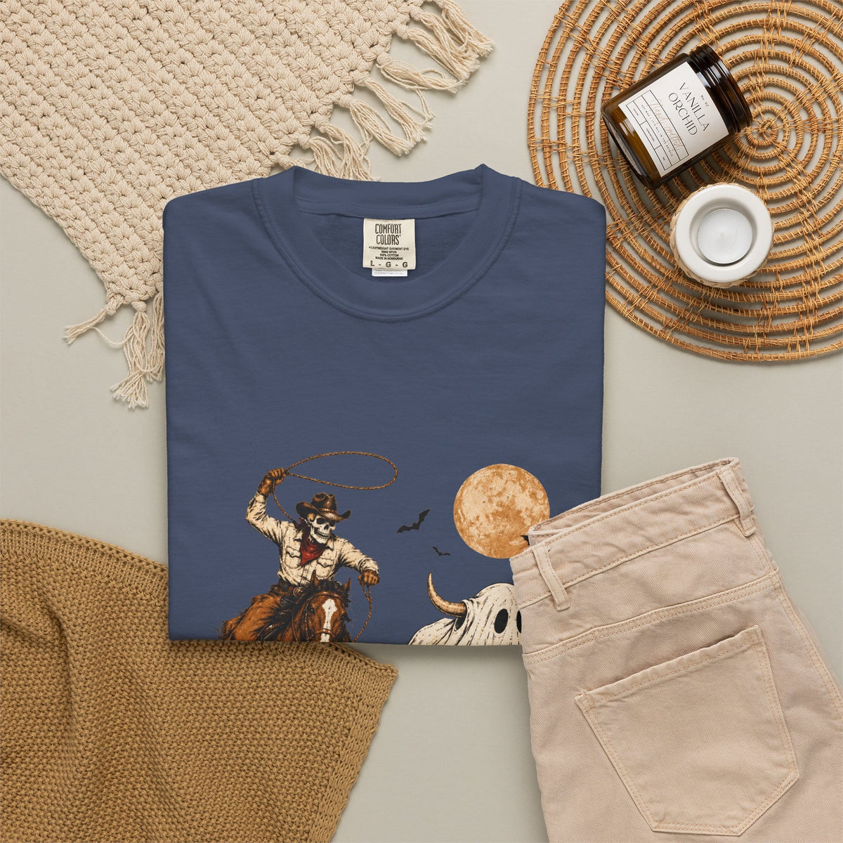Halloween Basketball Skeleton Unisex Garment-Dyed T-shirt image 107
