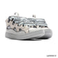 Lanvin Leather Curb Light Grey Blue Shoes Sneakers - la0000010 image 1