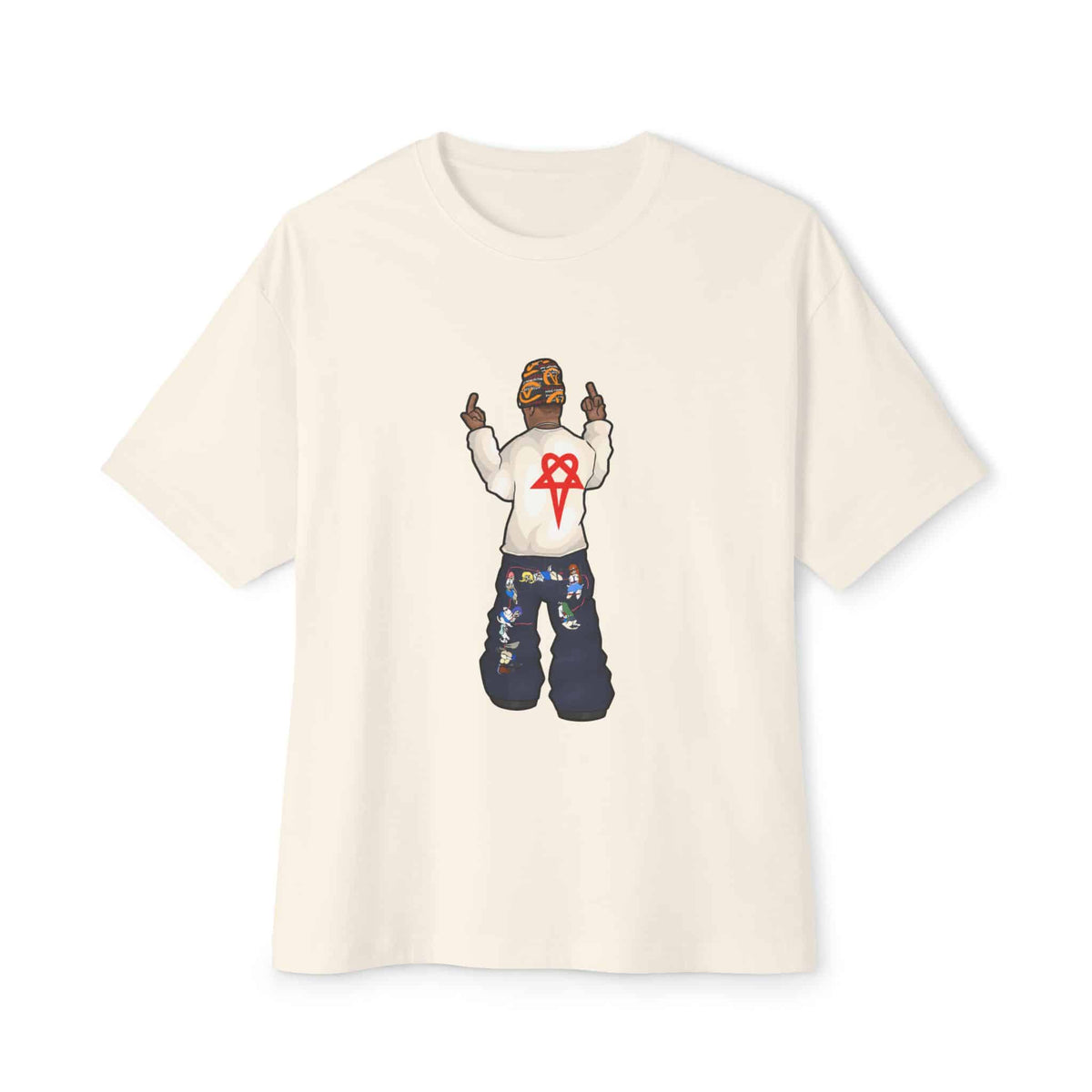 Rebel Attitude Unisex Oversized Boxy Tee - Natural, XL image