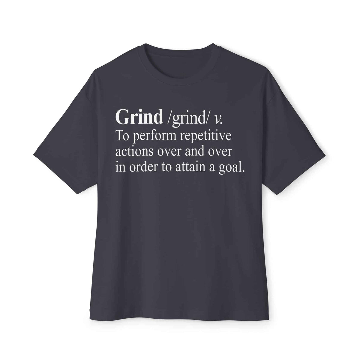 Grind Definition Unisex Oversized Boxy Tee - Dark Grey, L image