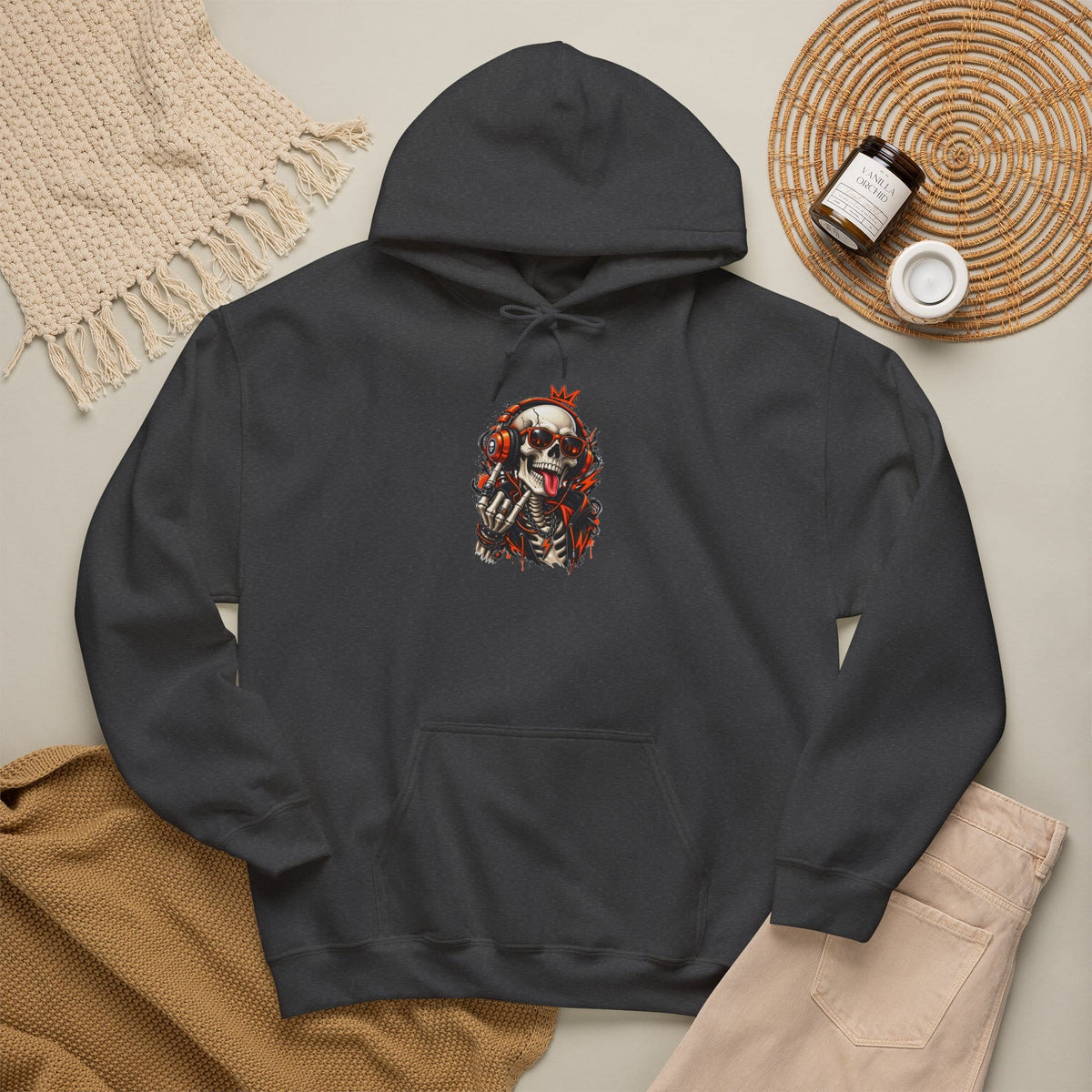 Neon Skull DJ Hooded Sweatshirt image 40