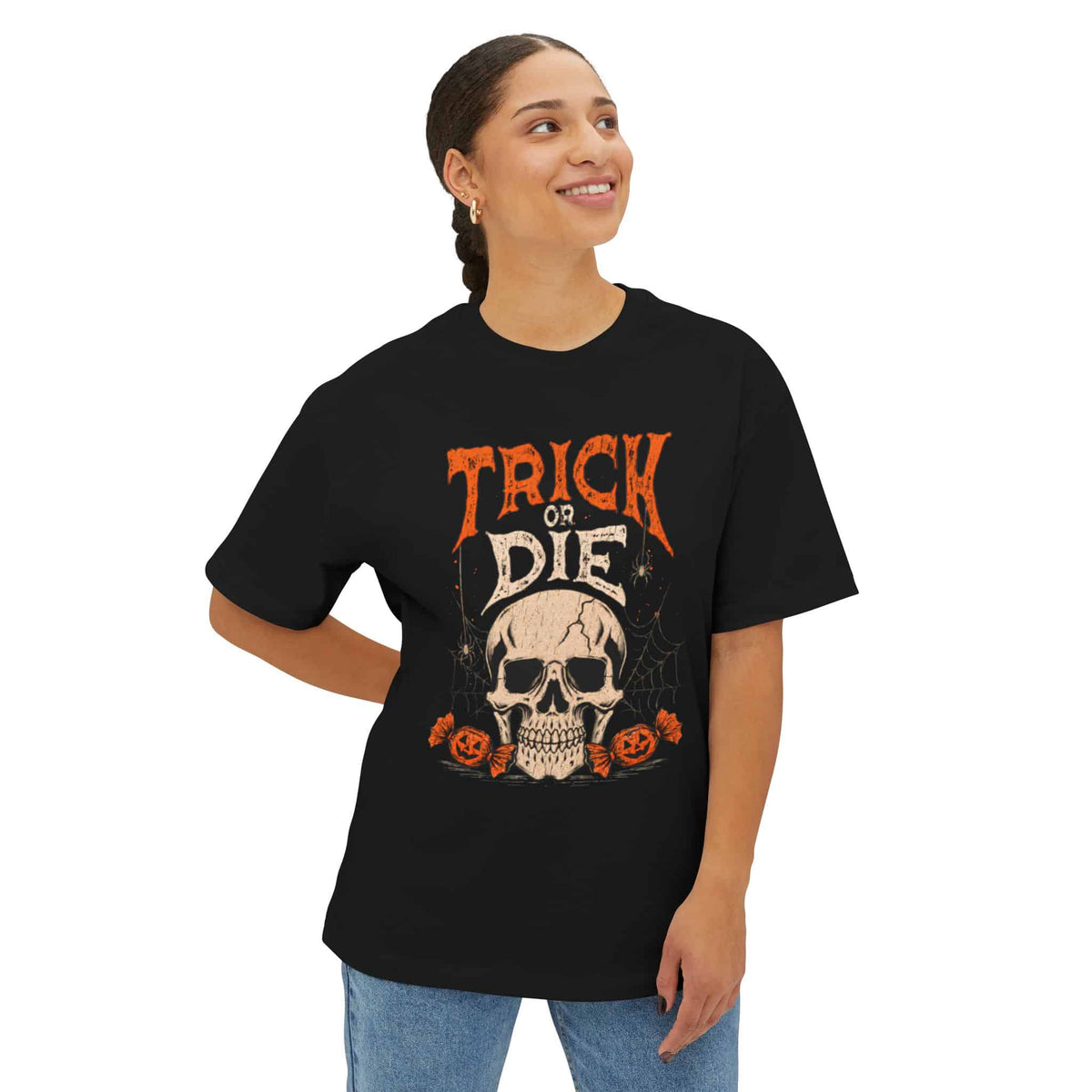 TRICK OR DIE Unisex Oversized Boxy Tee image 3