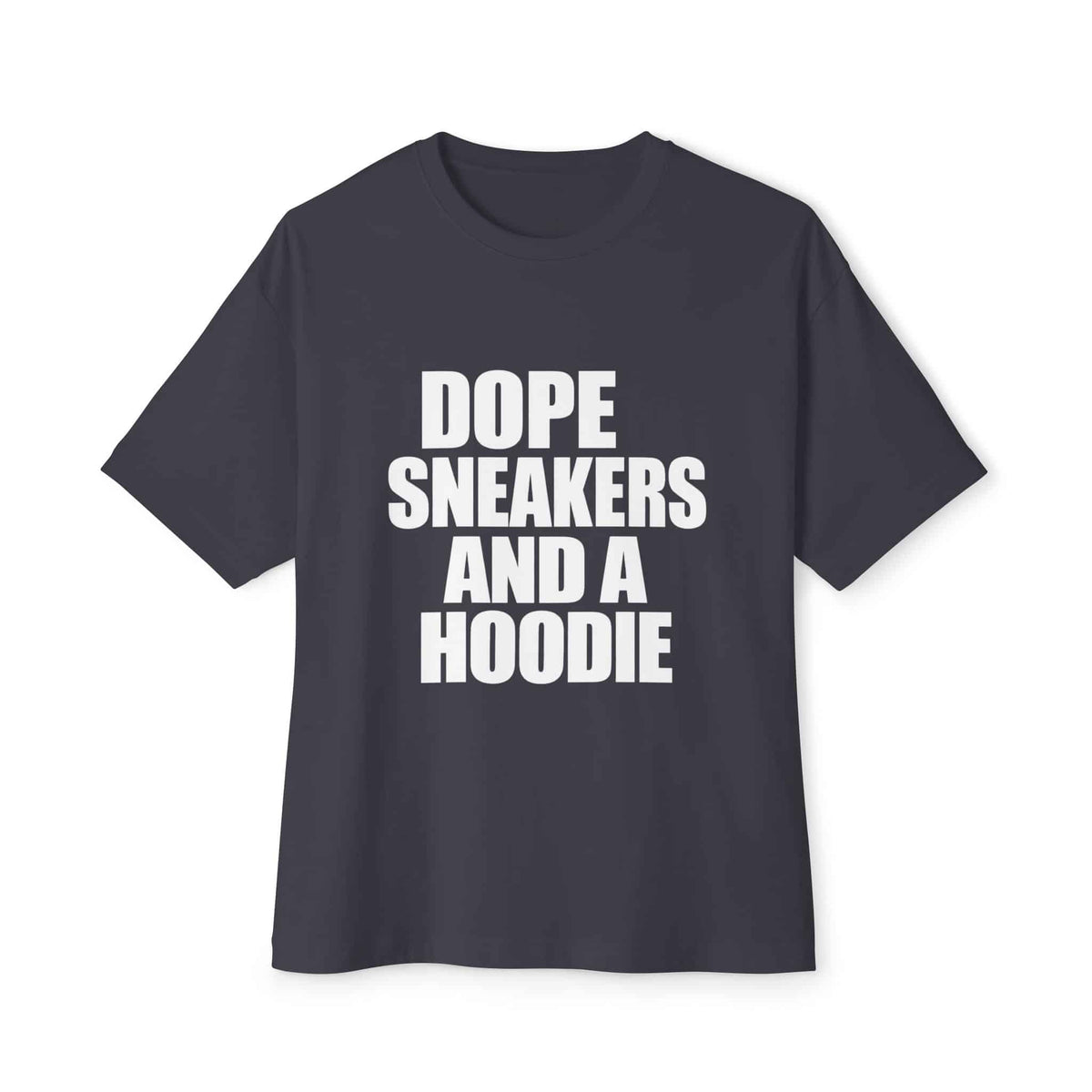 Graphic Print Unisex Oversized Boxy Tee - POD0036 - Dark Grey, S image