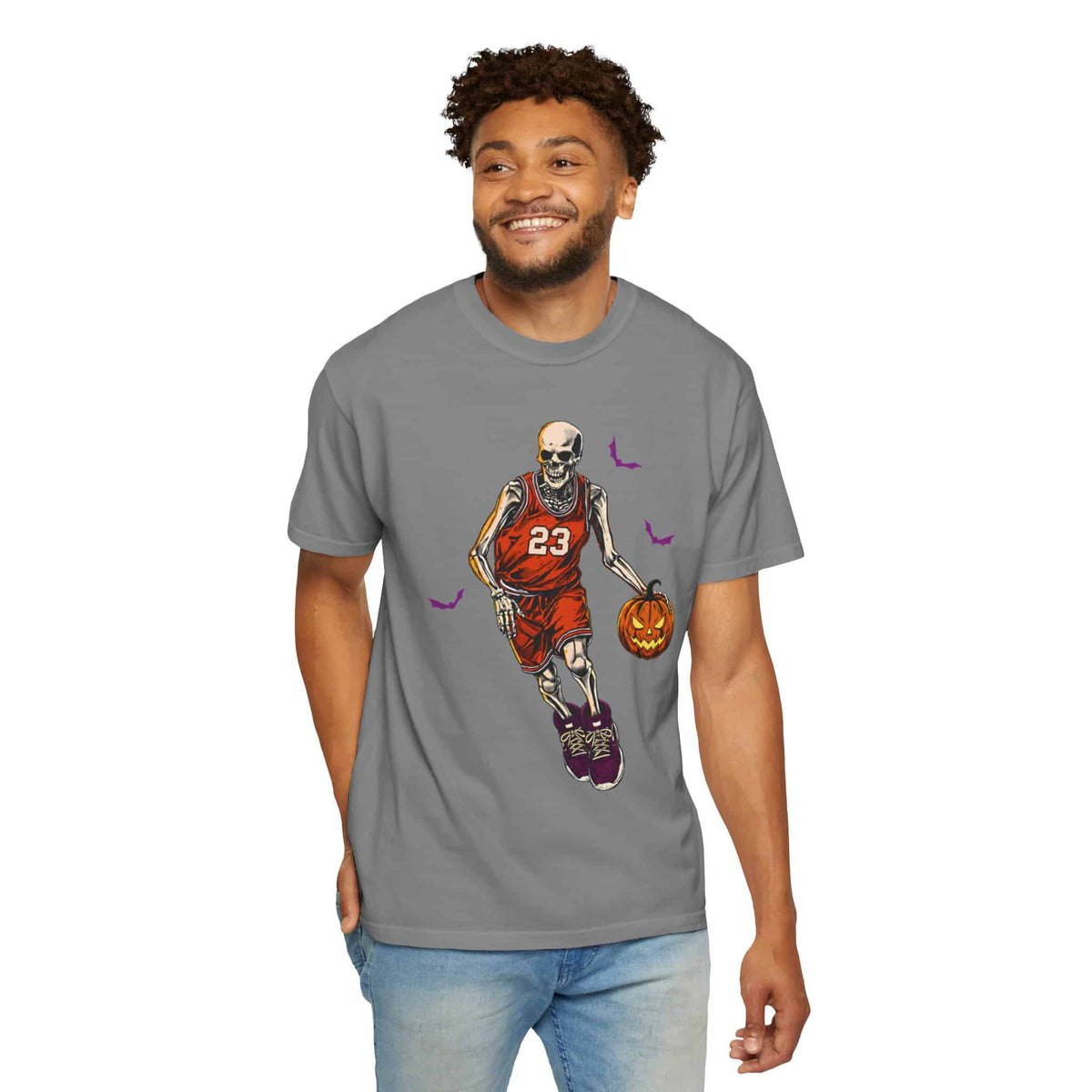 Halloween Basketball Unisex Garment-Dyed T-shirt image 59