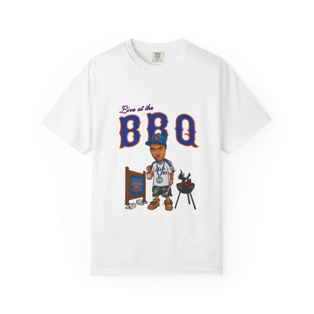 Rap Nas Live At The BBQ Unisex Garment-Dyed T-shirt image