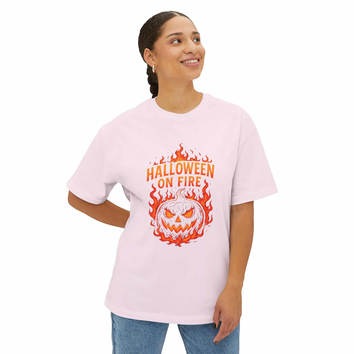 Halloween on Fire Unisex Oversized Boxy Tee image 9