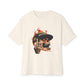 GOATED Skull Unisex Oversized Boxy Tee - Natural, S image