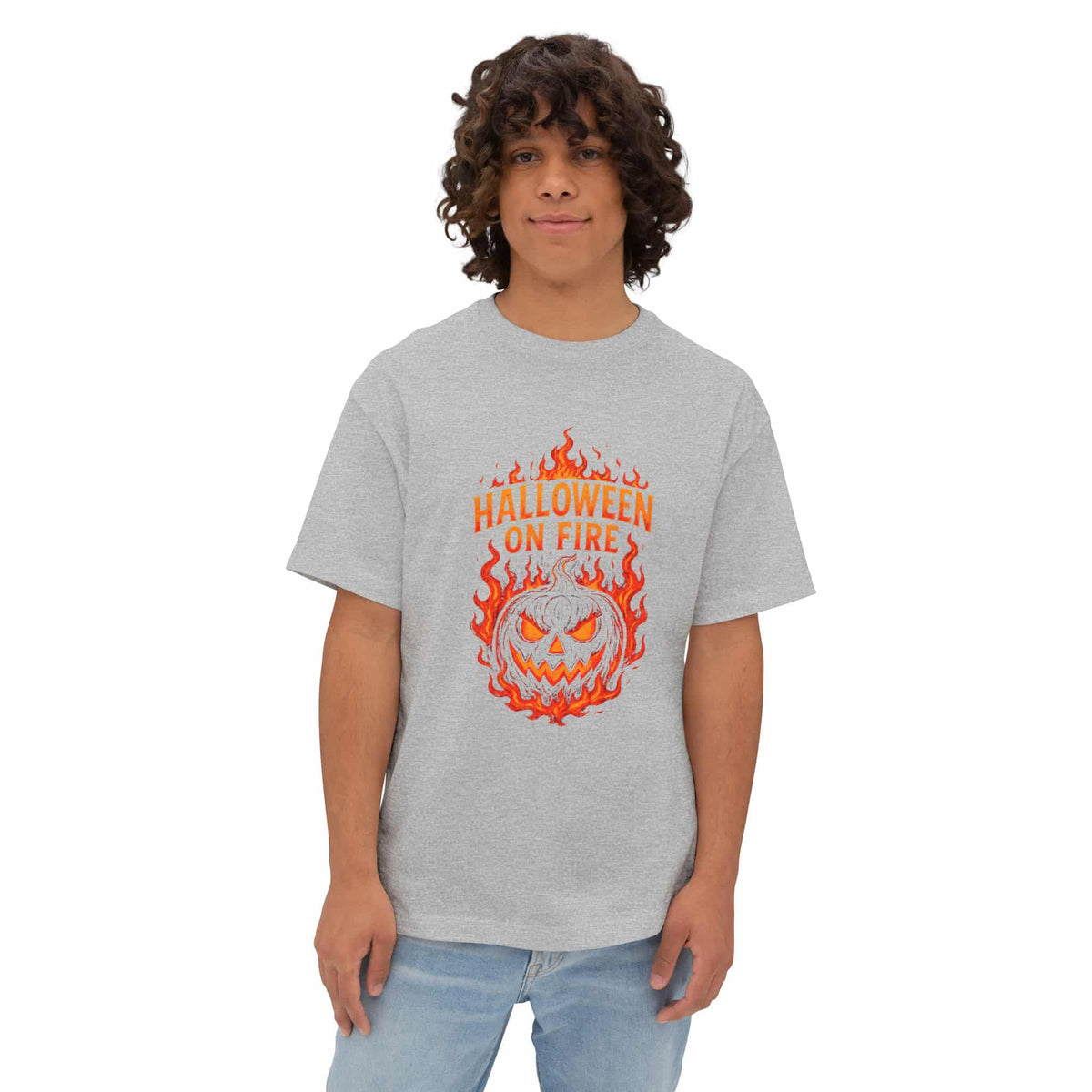 Halloween on Fire Unisex Oversized Boxy Tee image 34