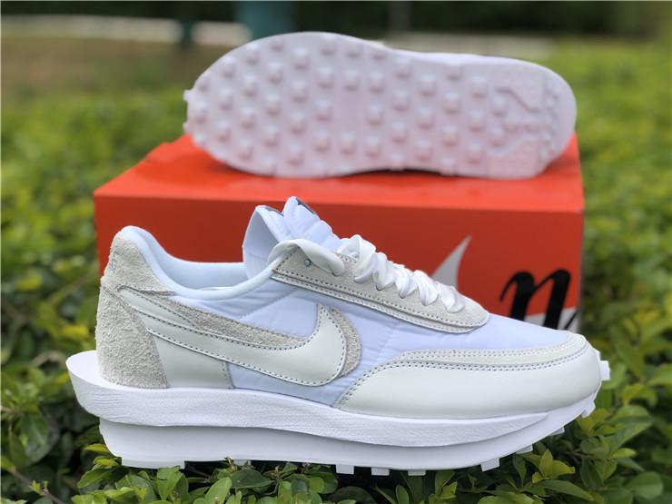 Sacai x LDWaffle White Nylon Shoes Sneakers - nk0001592 image 4