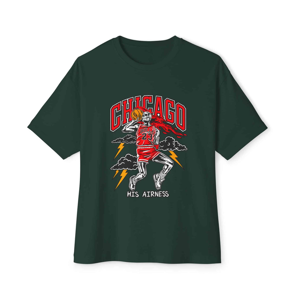 Graphic Print Unisex Oversized Boxy Tee - POD0038 - Forest, S image