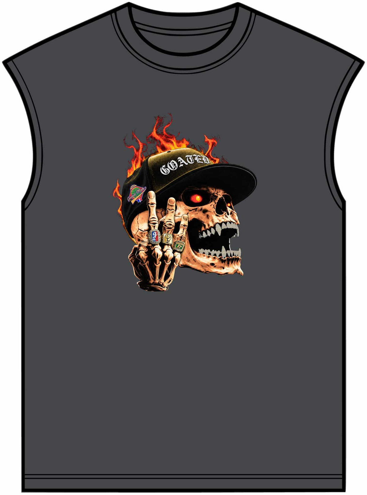 GOATED Skull Unisex Garment-Dyed Muscle Tee image