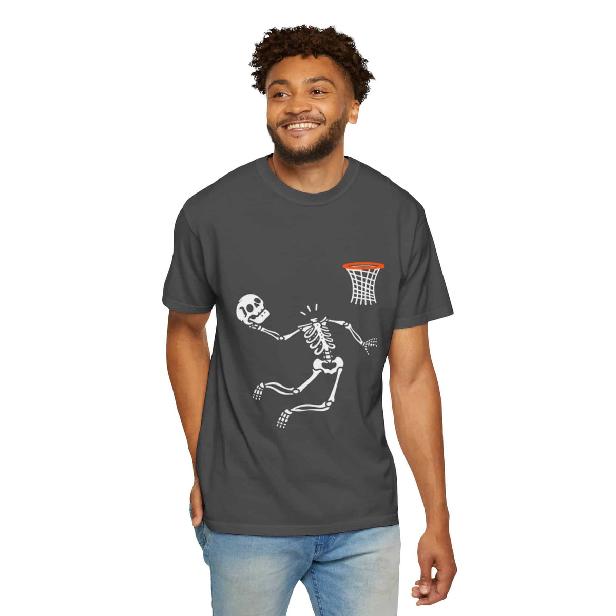 Halloween Basketball Skeleton Unisex Garment-Dyed T-shirt image 128