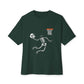 Halloween Basketball Skeleton Unisex Oversized Boxy Tee - Forest, 2XL image