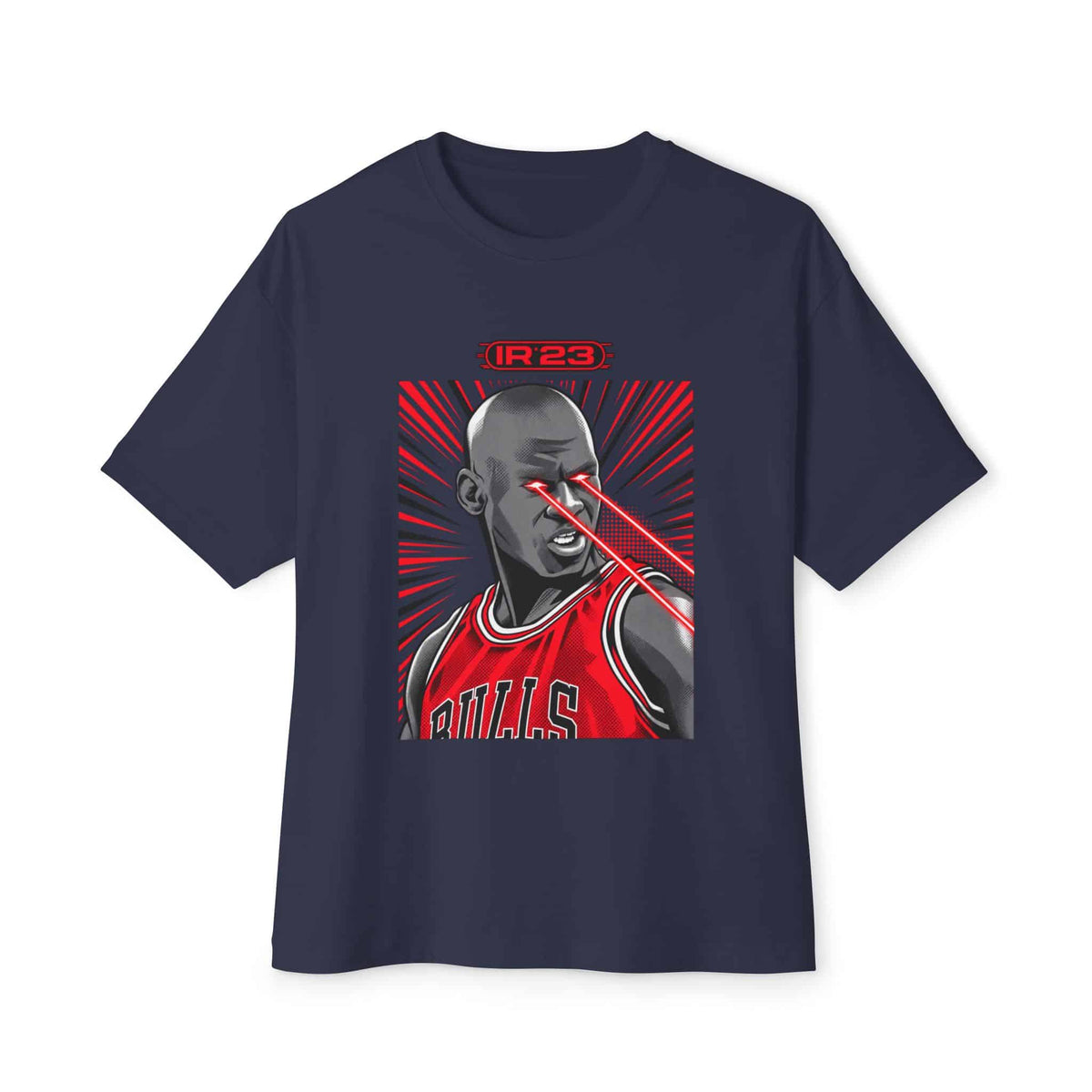 Graphic Print Unisex Oversized Boxy Tee - POD0032 - Navy, M image