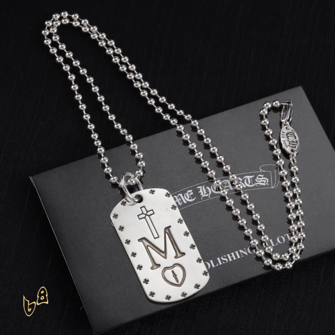 CH M Love Pattern Square Necklace - CH0006 image 0