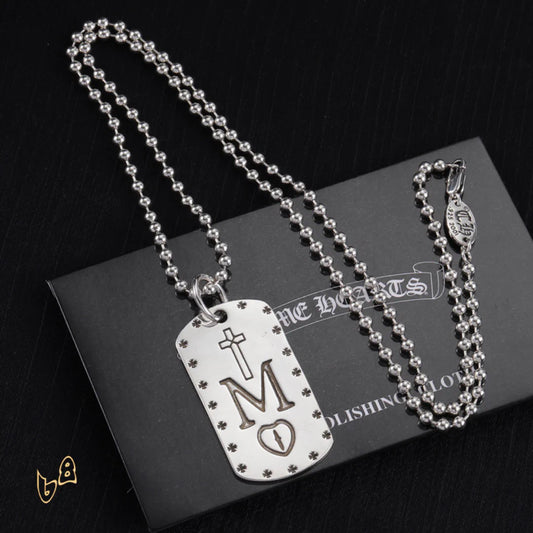 CH M Love Pattern Square Necklace - CH0006 image 0