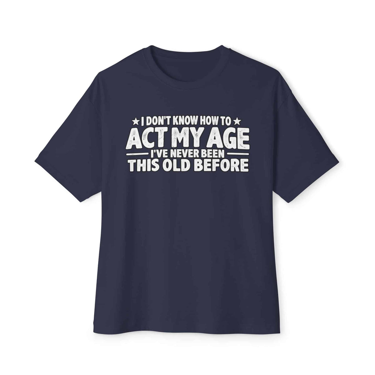 Graphic Print Unisex Oversized Boxy Tee - POD0034 - Navy, M image
