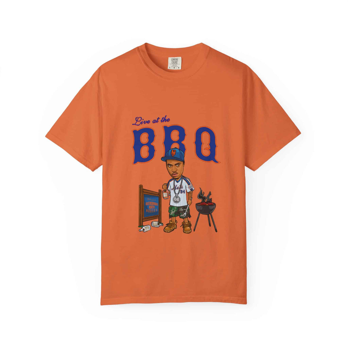 Rap Nas Live At The BBQ Unisex Garment-Dyed T-shirt image