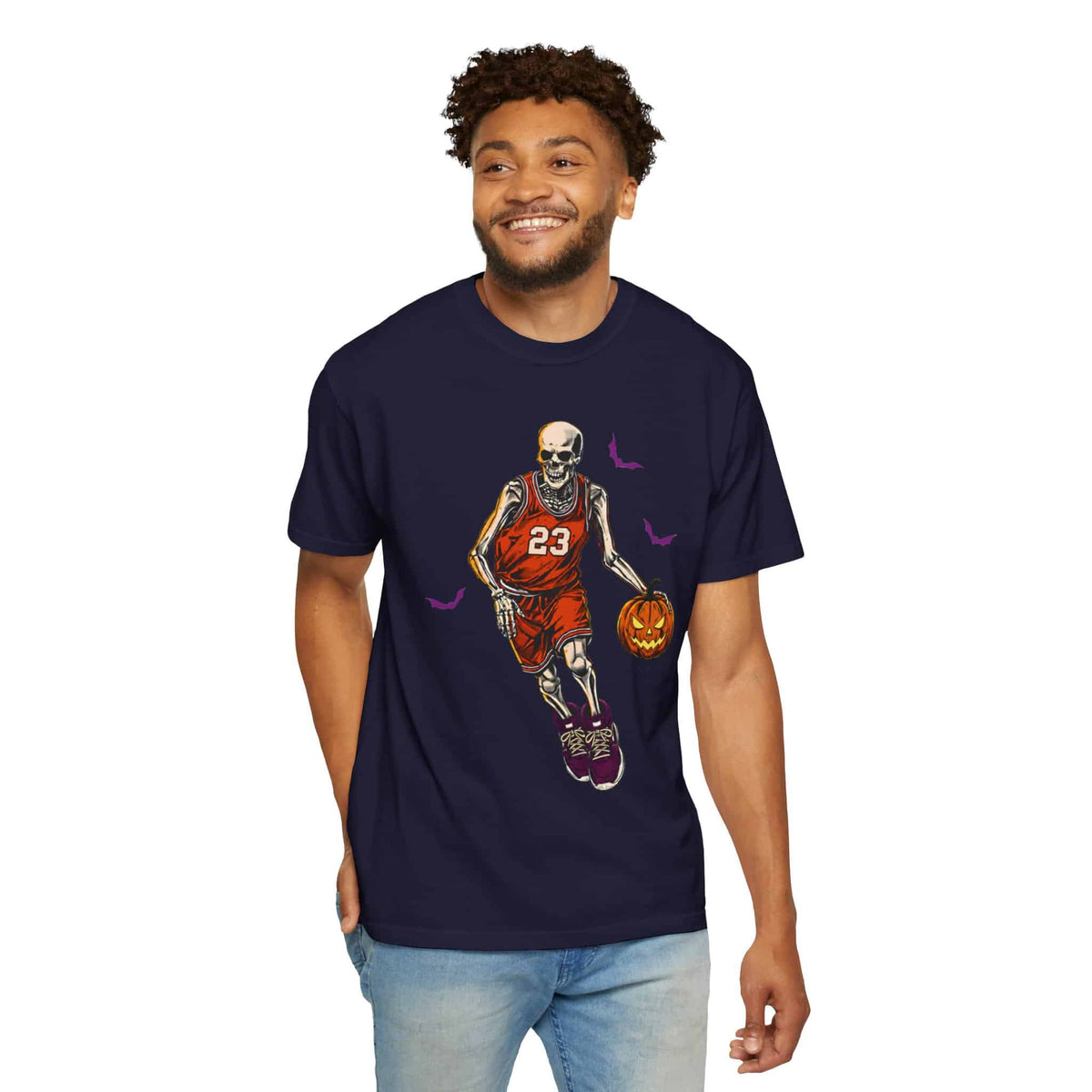 Halloween Basketball Unisex Garment-Dyed T-shirt image 71