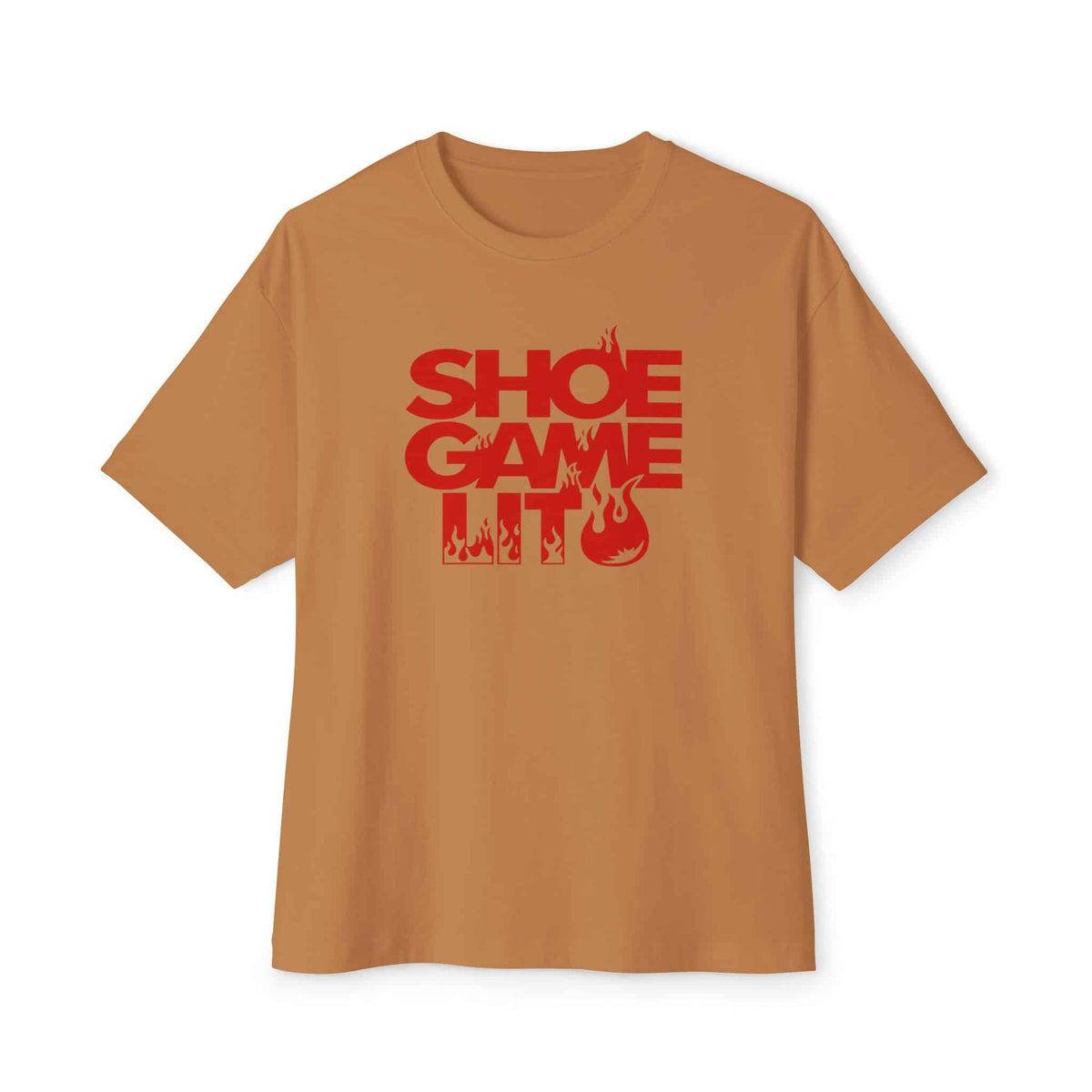 Graphic Print Unisex Oversized Boxy Tee - POD0040 - Toast, XS image