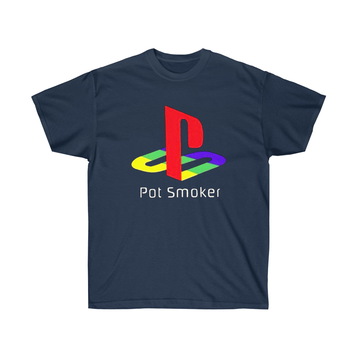 Pot Smoker Retro Men T-Shirt - Navy, L image