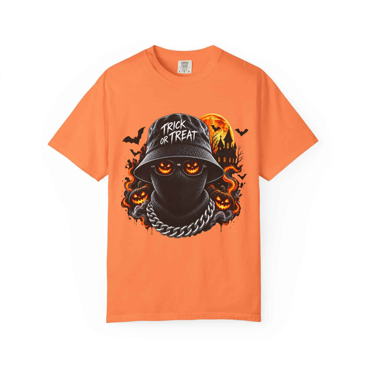 Spooky Streetwear Masked Unisex Garment-Dyed T-shirt image