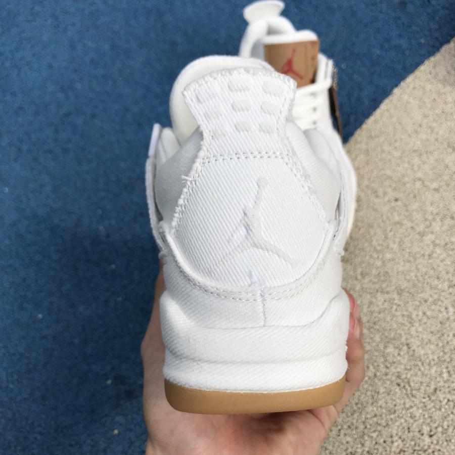 AJ 4 Retro Levi's White (Levi's Tag) Shoes Sneakers - nk0000657 image 7