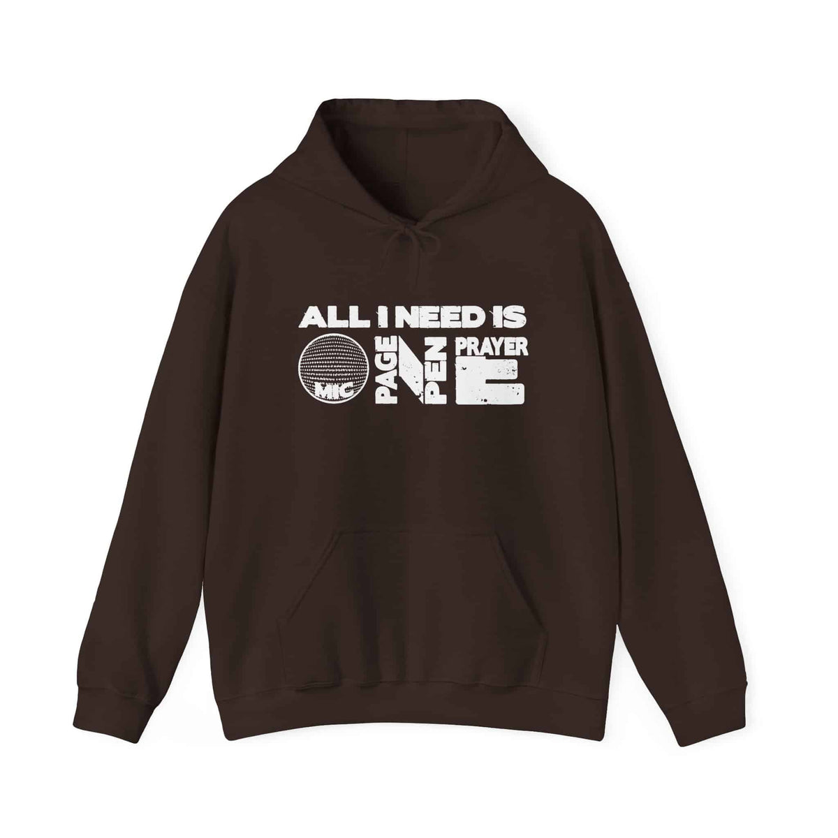 ALL_I_NEED_IS Hooded Sweatshirt - L, Dark Chocolate image