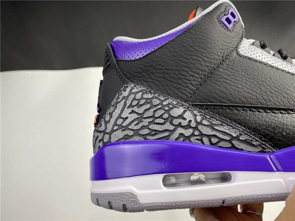 AJ 3 Retro Black Court Purple Shoes Sneakers - nk0000817 image 9