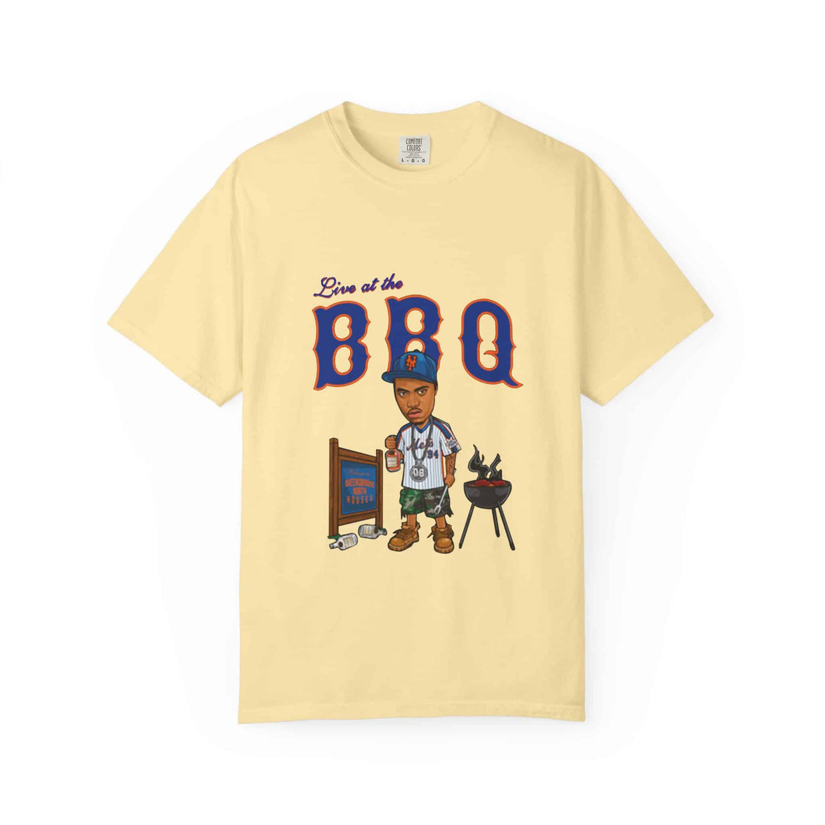 Rap Nas Live At The BBQ Unisex Garment-Dyed T-shirt image