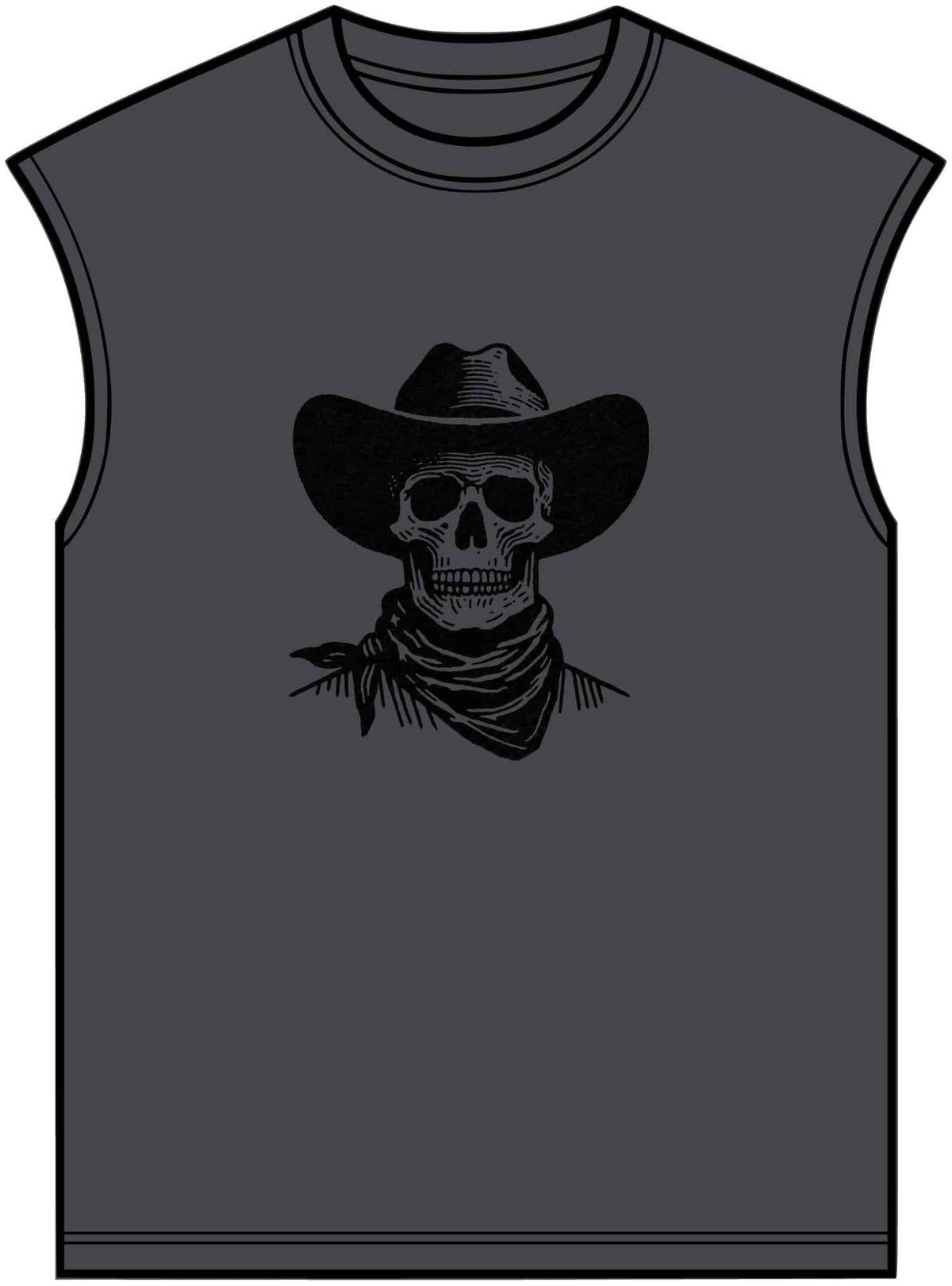 Outlaw Skull Unisex Garment-Dyed Muscle Tee image 12