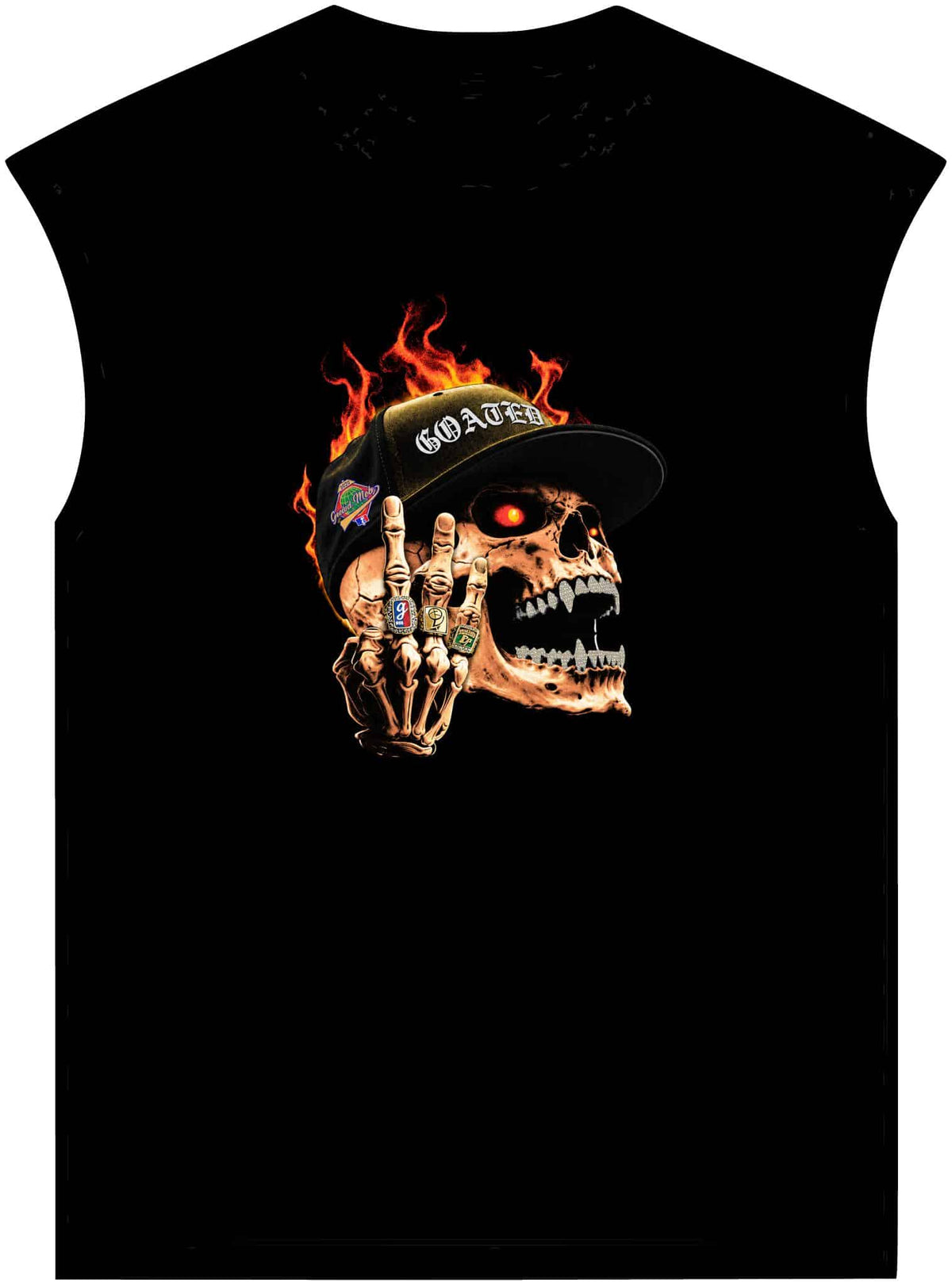 GOATED Skull Unisex Garment-Dyed Muscle Tee image