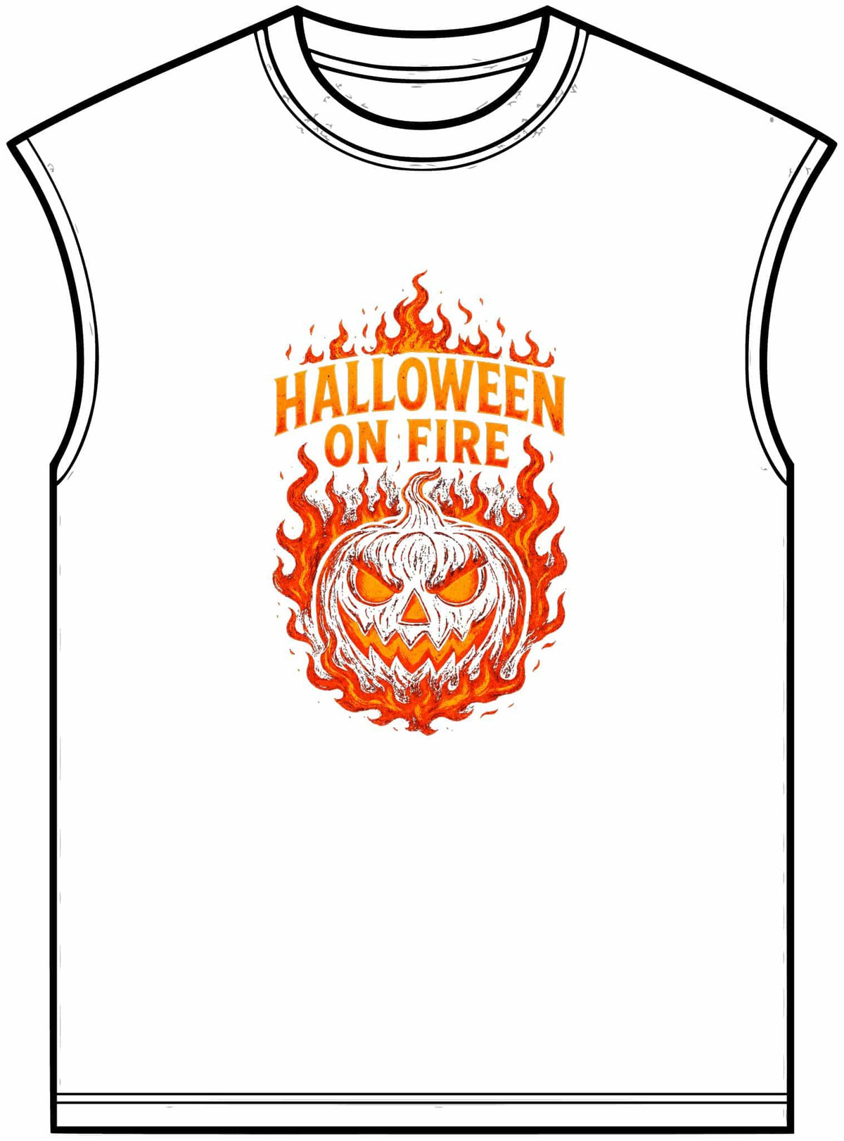 Halloween on Fire Unisex Garment-Dyed Muscle Tee image