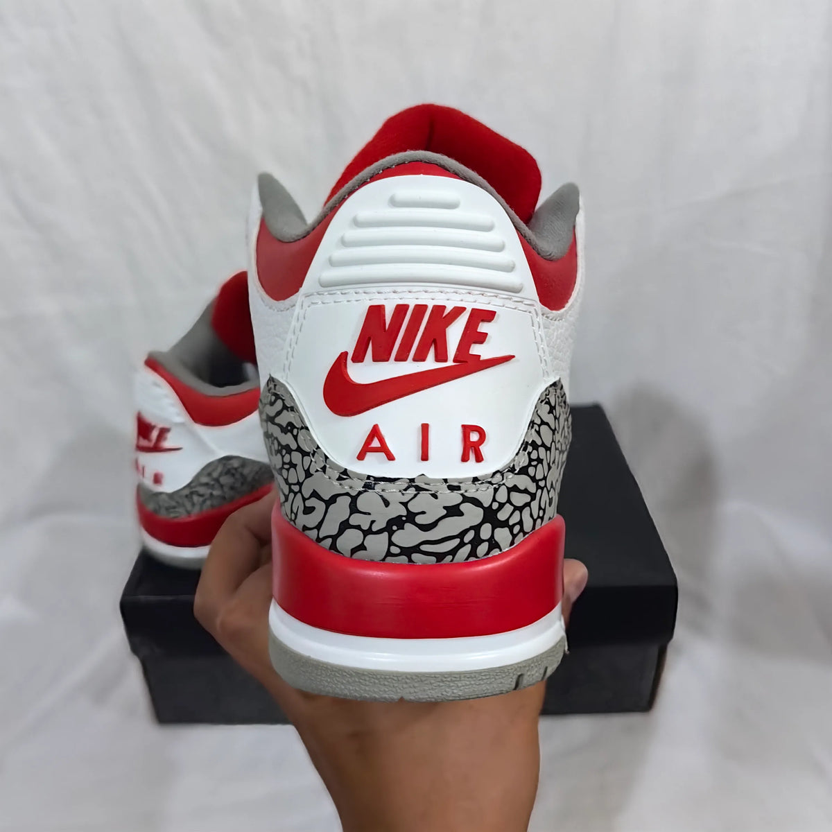 AJ 3 Retro Fire Red Shoes Sneakers - nk0002330 image 6